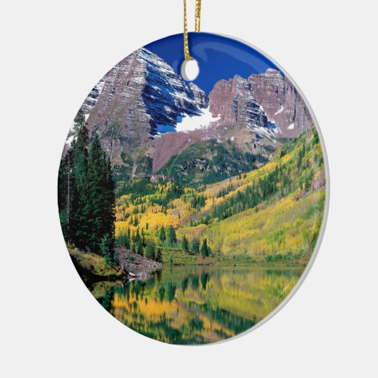 公園のあずき色の鐘White川の森林コロラド州 セラミックオーナメント (左)