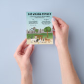 公園のかわいい漫画の犬 – 犬の歩くサービス チラシ (手)