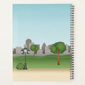 公園のかわいい漫画の犬 – 犬の歩くサービス プランナー手帳 (裏面)