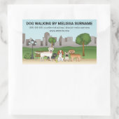 公園のかわいい漫画の犬 – 犬の歩くサービス 長方形シール (バッグ)