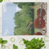 公園のオーケストラの楽器 キッチンタオル (折り畳み)