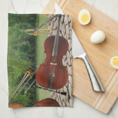 公園のオーケストラの楽器 キッチンタオル (四つ折り)