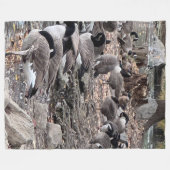 公園のガチョウ フリースブランケット (正面(横))