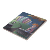 公園のキャットレディーセラミックタイル タイル (側面)