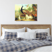 公園のクジャク、鳩、ニワトリ、カケス キャンバスプリント (インサイチュ (寝室))