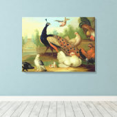 公園のクジャク、鳩、ニワトリ、カケス キャンバスプリント (インサイチュ (ウッドフロア))