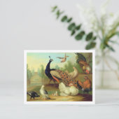 公園のクジャク、鳩、ニワトリ、カケス ポストカード (スタンド正面)