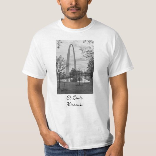 公園のグレースケールからアーチ Tシャツ (正面)