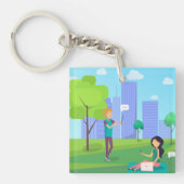 公園のソーシャルメディア キーホルダー (正面)