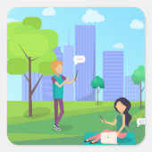 公園のソーシャルメディア スクエアシール (正面)