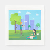 公園のソーシャルメディア スタンダードランチョンナプキン (正面)