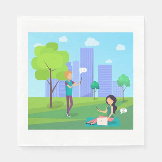 公園のソーシャルメディア スタンダードランチョンナプキン (正面)