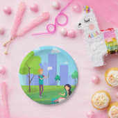 公園のソーシャルメディア ペーパープレート (パーティー)