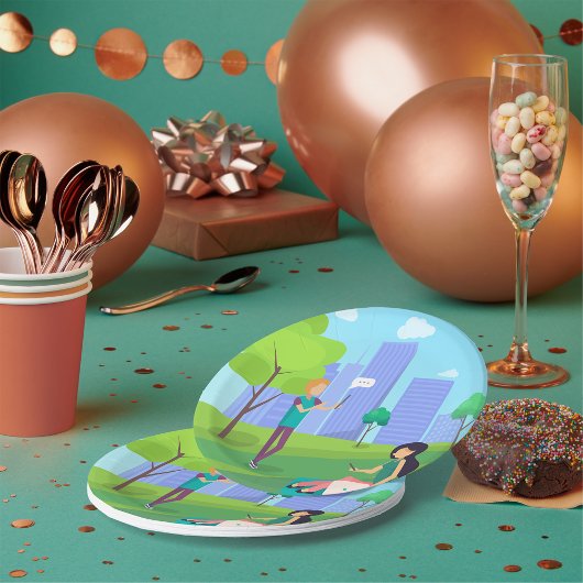 公園のソーシャルメディア ペーパープレート