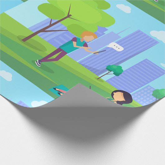 公園のソーシャルメディア ラッピングペーパー