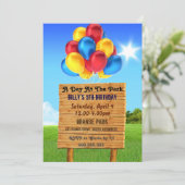 公園のバースデーパーティ招待状の日 招待状 (スタンド正面)