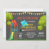 公園のパーティの招待状の芸術 招待状 (正面)