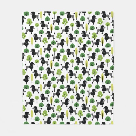 公園のプードル フリースブランケット (正面)