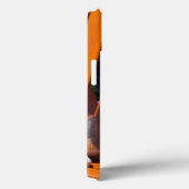 公園のベンチに坐っているペンブロークのウェルシュコーギーの子犬 Case-Mate iPhoneケース (裏面 / 右)