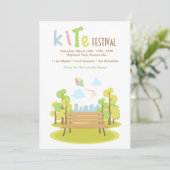 公園のベンチの招待状 招待状 (スタンド正面)