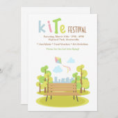 公園のベンチの招待状 招待状 (正面/裏面)