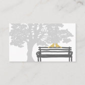 公園のベンチ結婚に座る鳥 プレイスカード (裏面)