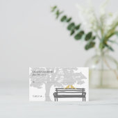 公園のベンチ結婚に座る鳥 プレイスカード (スタンド正面)