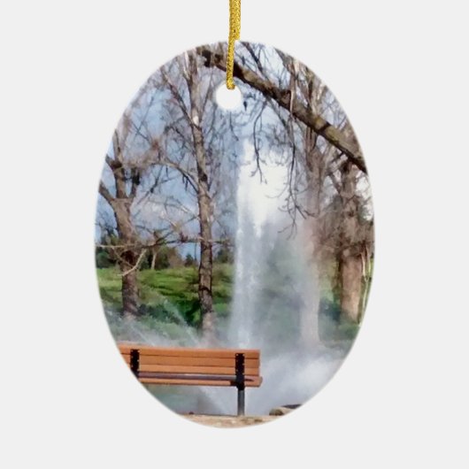 公園のベンチ セラミックオーナメント (正面)