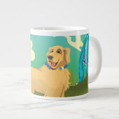 公園のペット犬 ジャンボコーヒーマグカップ (正面右)