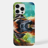 公園のボクサー犬 - 水彩画スタイルの芸術 iPhoneケース (裏面)