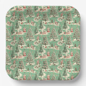 公園のヴィンテージクリスマス ペーパープレート (正面)