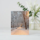 公園の休日カードの冬の雪 シーズンポストカード (スタンド正面)