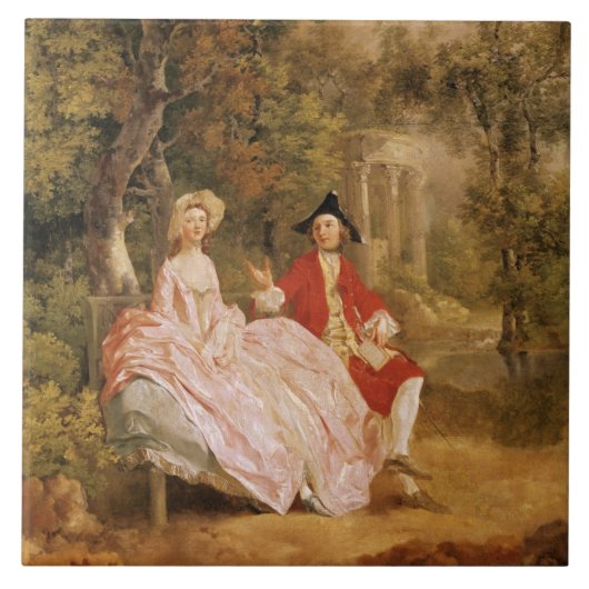 公園の会話、芸術家のポートレート タイル (正面)