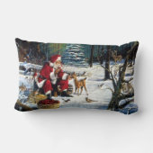 公園の伝統的なクリスマスサンタ ランバークッション (裏面)