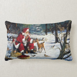 公園の伝統的なクリスマスサンタ ランバークッション
