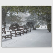 公園の冬の雪 ラッピングペーパー (フラット)