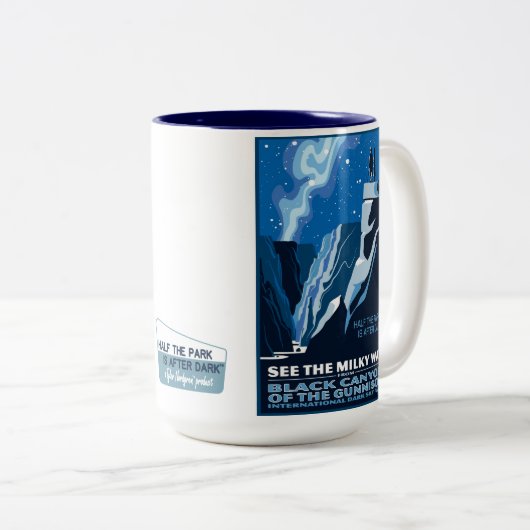 公園の半分はダークマグの後 ツートーンマグカップ (正面右)