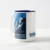 公園の半分はダークマグの後 ツートーンマグカップ (正面左)