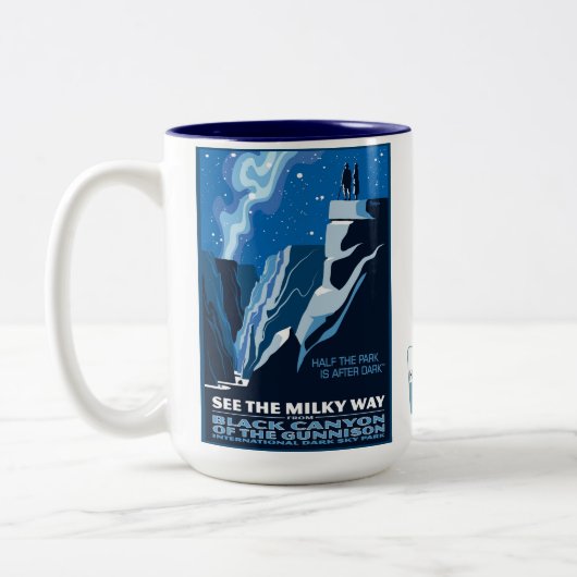 公園の半分はダークマグの後 ツートーンマグカップ (左)