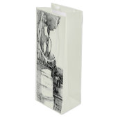 公園の古い噴水と彫刻の少年 ワインギフトバッグ (正面アングル)