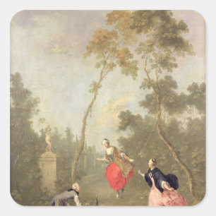 公園の場面Galante、c.1760 スクエアシール