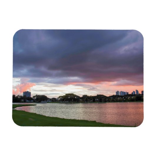 公園の夕日 マグネット (横)