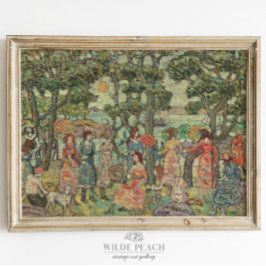 公園の女性のグループ絵画ヴィンテージ ポスター