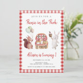 公園の子供の誕生日パーティーでのピクニック 招待状 (スタンド正面)