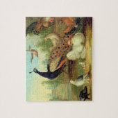 公園の孔雀、鳩、鶏およびジェイ ジグソーパズル (縦)