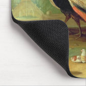 公園の孔雀、鳩、鶏およびジェイ マウスパッド (コーナー)