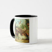 公園の孔雀、鳩、鶏およびジェイ マグカップ (正面左)