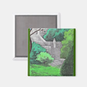 公園の庭の女像イタリアン マグネット (正面/裏面)