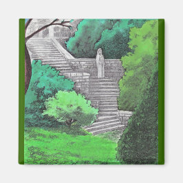 公園の庭の女像イタリアン マグネット