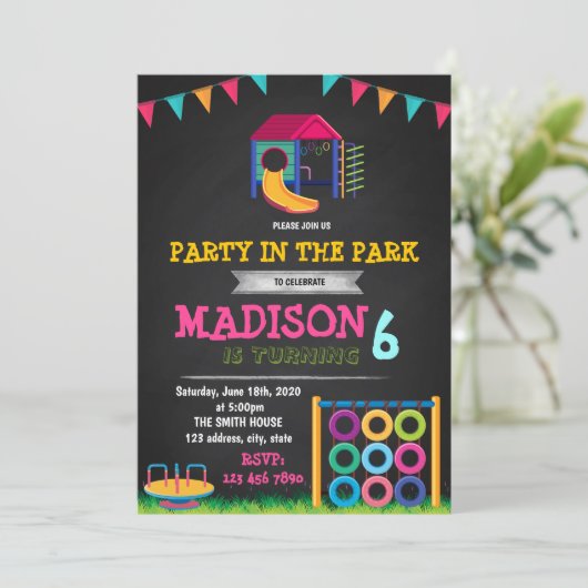 公園の招待状にパーティーを入れてください 招待状 (スタンド正面)